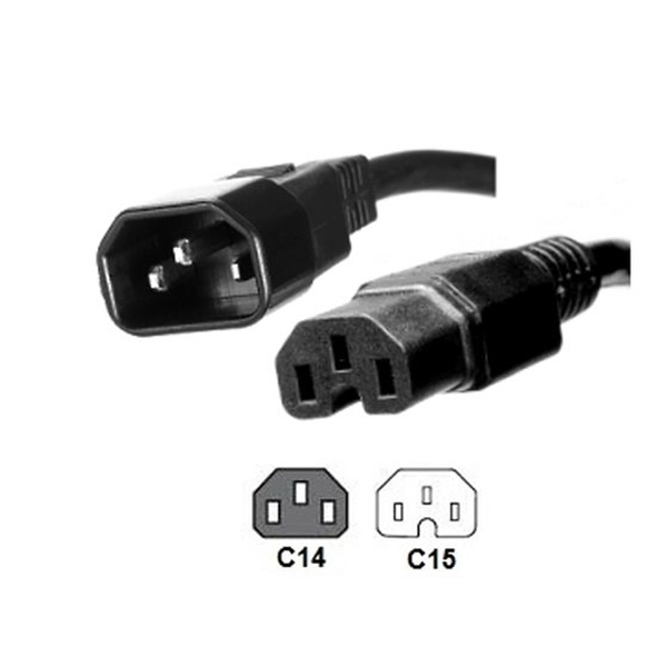 Dây nguồn C14 C15 tiết diện 3*1.5mm2 dài 1m chính hãng